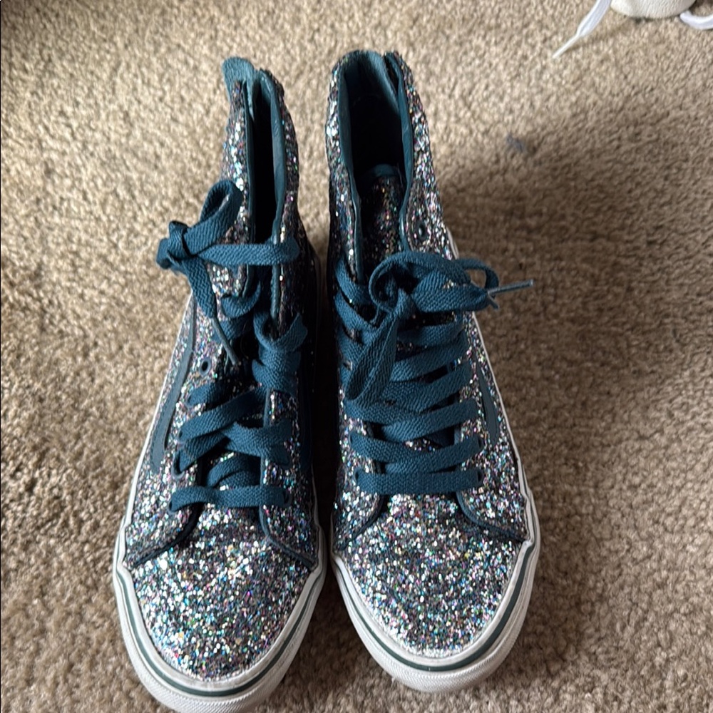 Vans Glitter High-Top Sneakers - Multicolor and Teal